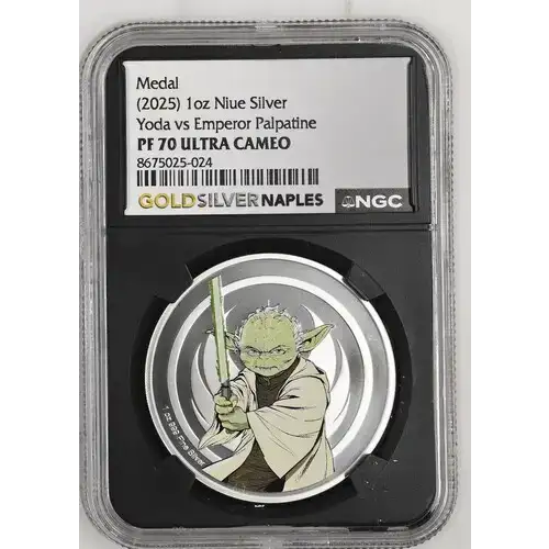 (2025) 1oz Niue Yoda vs Emperor Palpatine Silver PF 70 ULTRA CAMEO