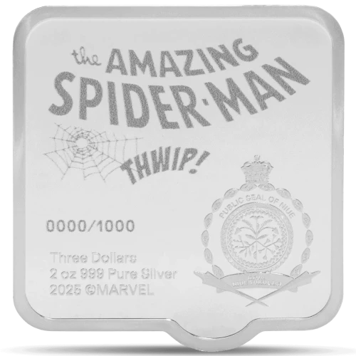 2025 2oz Niue Silver Coin - Marvel: Spider-Man Thwip (S-23A) (2)