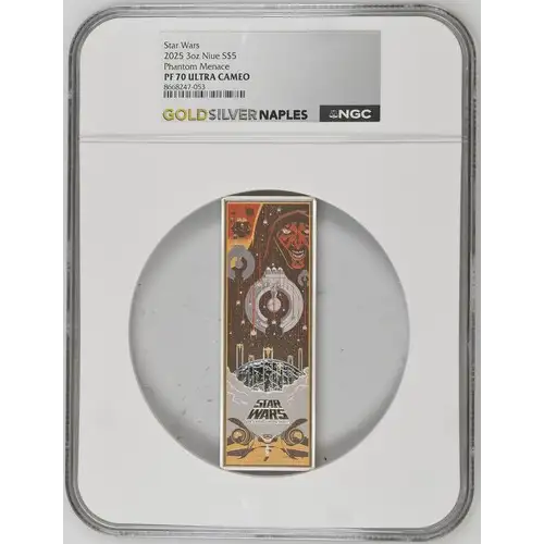 2025 3oz Niue Phantom Menace S$5 PF 70 ULTRA CAMEO