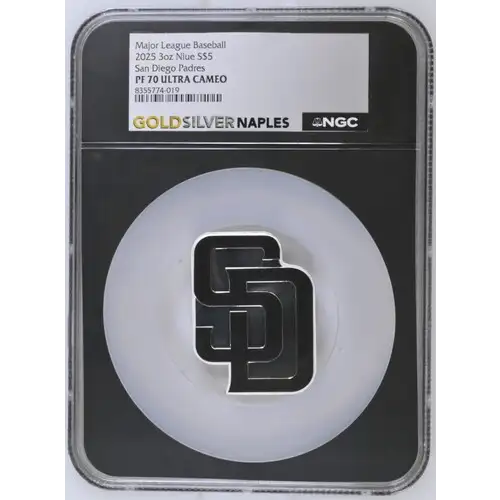 2025 3oz Niue San Diego Padres S$5 PF 70 ULTRA CAMEO