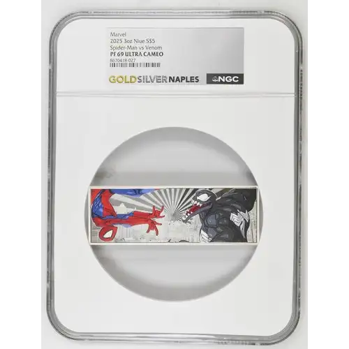2025 3oz Niue Spider-Man vs Venom S$5 PF 69 ULTRA CAMEO