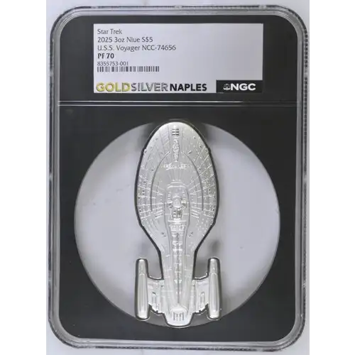2025 3oz Niue U.S.S. Voyager NCC-74656 S$5 PF 70
