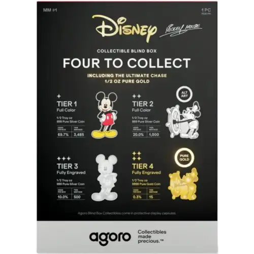 2025 Mickey Mouse Precious Metal Blind Box Collectible (Silver/Gold) 0.5 troy oz (3)
