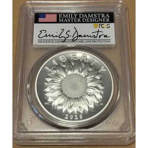 2025-P Medal American Liberty Advanced Release Emily Damstra Flag, DCAM