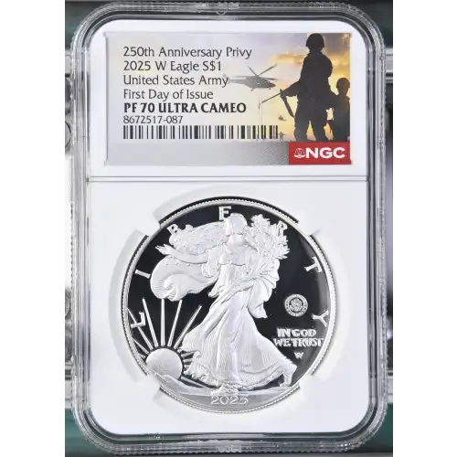 2025 W United States Army First Day of Issue 250th Anniversary Privy ULTRA CAMEO (2)