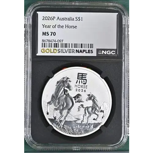 2026P Australia Year of the Horse S$1 MS 70 JSC5