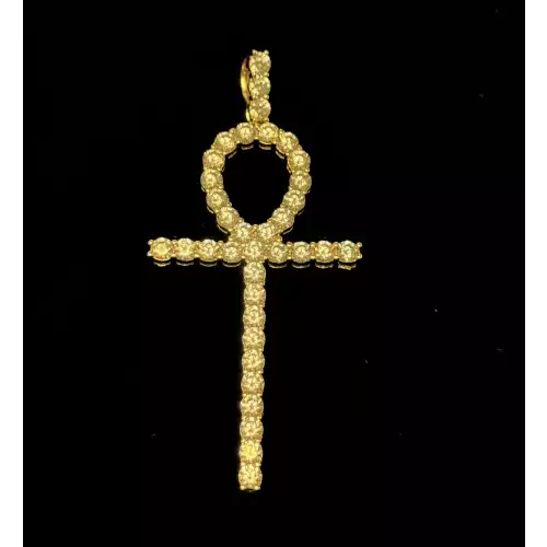3mm 10Pts CZ stones 14KY Plated 925 Silver Cross 
