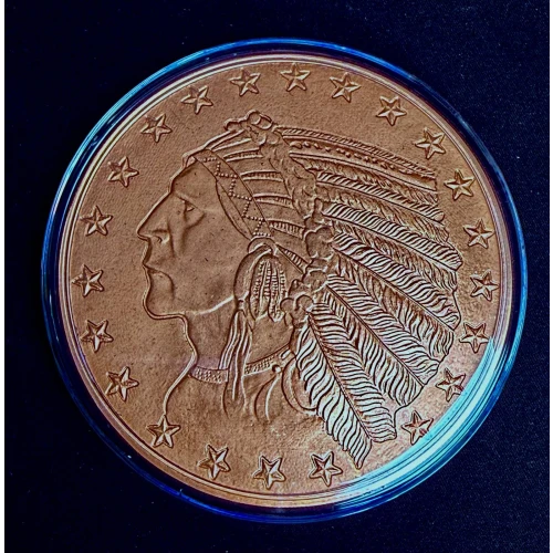 5 oz Copper Incuse Indian HLM
