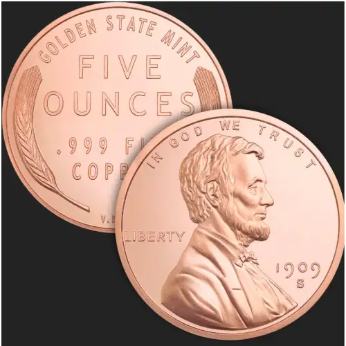 5 oz Copper Lincoln Wheat Cent GSM