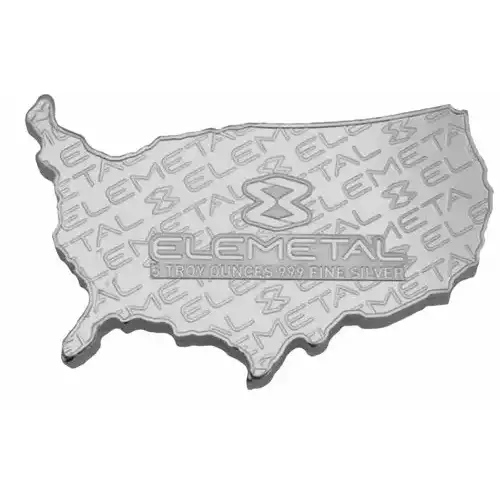 5 oz Silver US Map Wavy American Flag Mint Sealed Bar