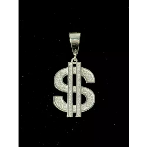 58mm CZ Dollar Sign Charm Pendant 13.4g