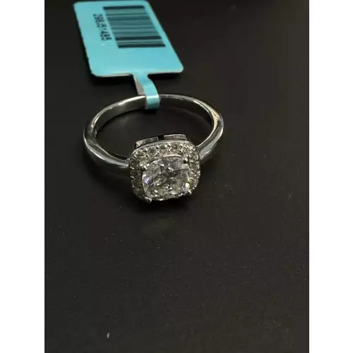 Cushion Cut Moissanite Halo 925 Ring