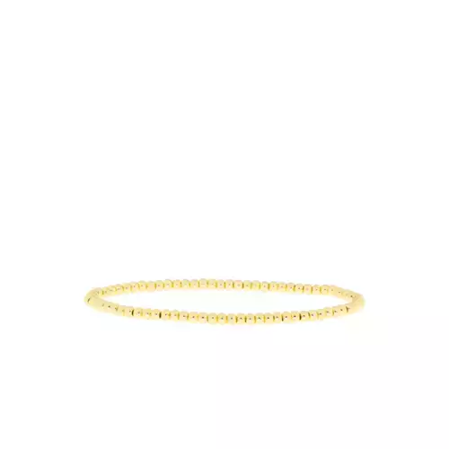 gold 3 mm metal beaded stretch bracelet - Marlyn Schiff 