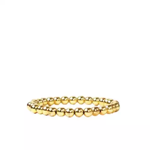 Gold 6mm beaded ball bracelet - Marlyn Schiff 