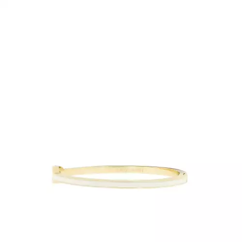 Gold/Ivory Thin metal hinge bangle w/ enamel - Marlyn Schiff 