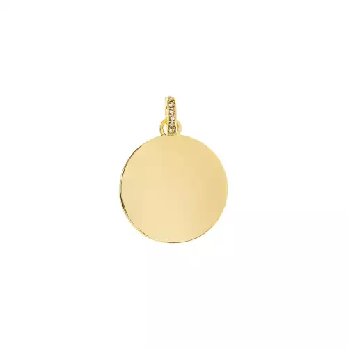 gold large round charm with crystal bale - Marlyn Schiff 