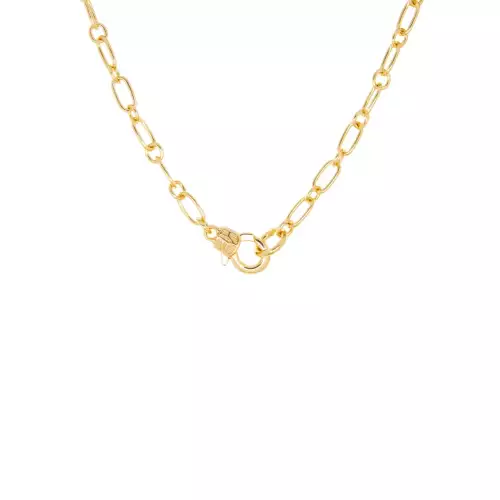gold plated thin oval chain necklace - Marlyn Schiff 