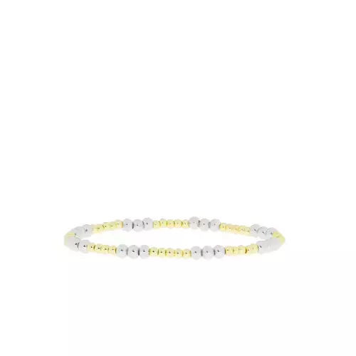 gold/silver patterned ball bracelet (3mm x 4mm) - Marlyn Schiff 