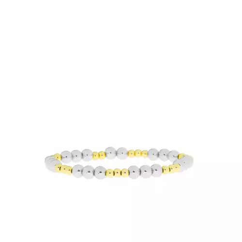 gold/silver patterned ball bracelet (6mmX4mm) - Marlyn Schiff 
