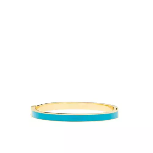 Gold/Turquoise-metal hinge bangle w/enamel - Marlyn Schiff 