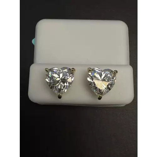 Heart Moissanite GP Stud Earrings 