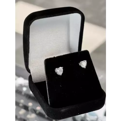 Heart Moissanite Stud Earrings
