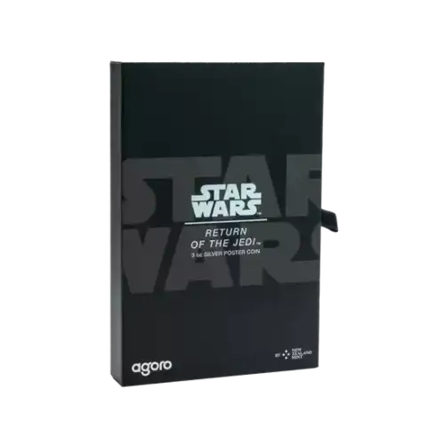 Imagine embarking on a galactic adventure with this Star Wars: Return of the Jedi™ pure silver poster coin. This is the third release in our 3oz coin series showcasing unique poster artwork of the Skywalker saga.  (5)