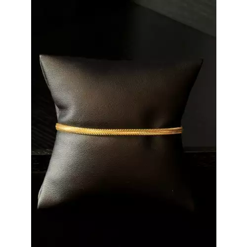 Imperial Herringbone Adjustable Chain Bracelet 14KYGPGold St.Silver