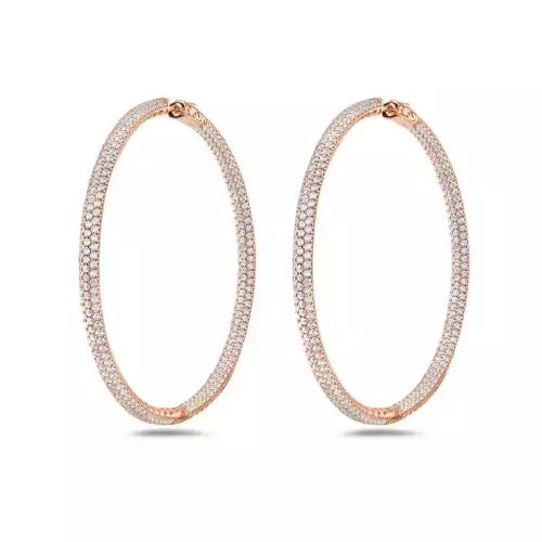 Jasmine/ Sterling silver Rose tone hoops