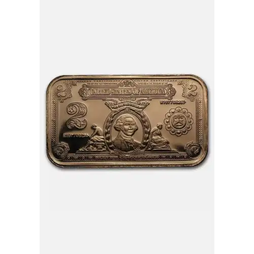 Lot of 100x 1 oz Copper Bar $2 Banknote (3)
