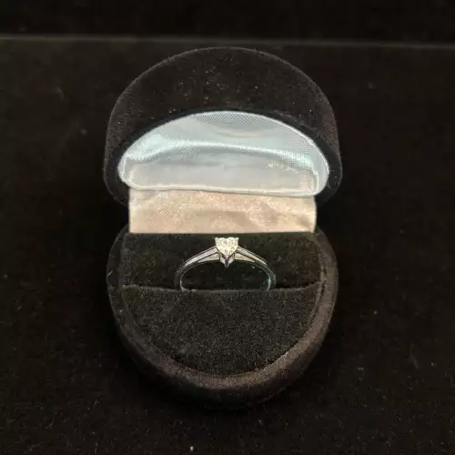 Moissanite Heart Ring - Size 8, 0.3 CTW, 4mm, 925 Silver