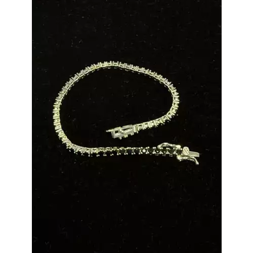 Moissanite Onyx Black Tennis Bracelet St.Silver