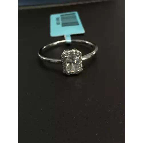 Radiant Cut Moissanite Halo 925 Ring
