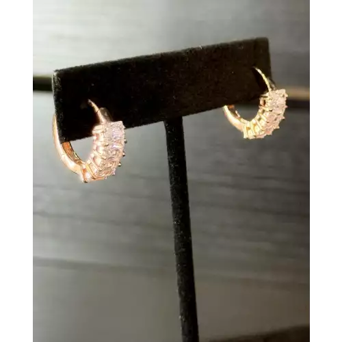 Rose Gold Plated Hoop Moissanite 925 Silver