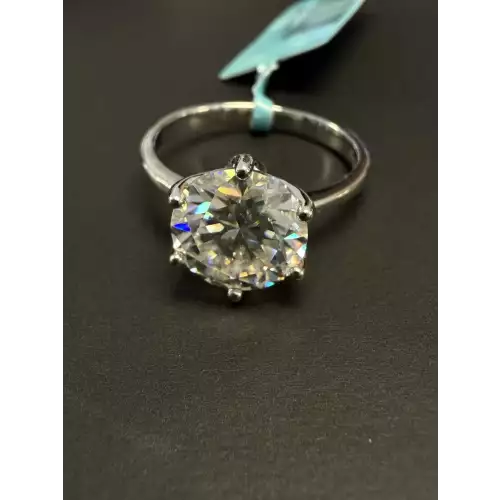 Round Cut Moissanite 925 Ring 