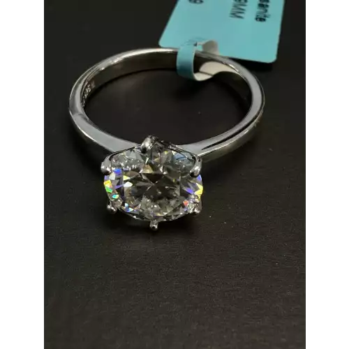 Round Cut Moissanite 925 Ring 9MM