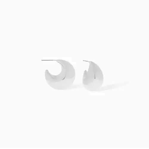 Silver-chunky tapered post hoop - Marlyn Schiff