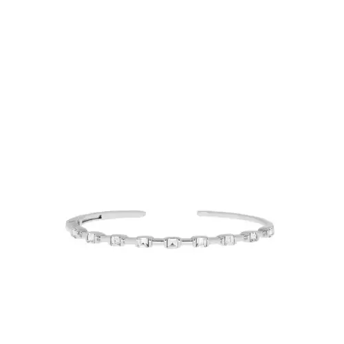 Silver/Clear crystalized hinge cuff bracelet - Maryln Schiff 