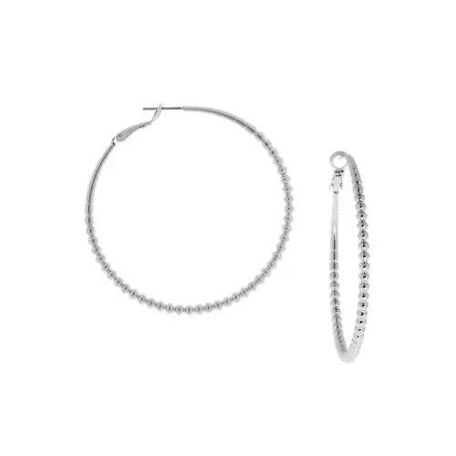 silver large ball hoop - Marlyn Schiff 