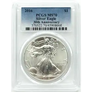 2016 $1 Silver Eagle 30th Anniversary