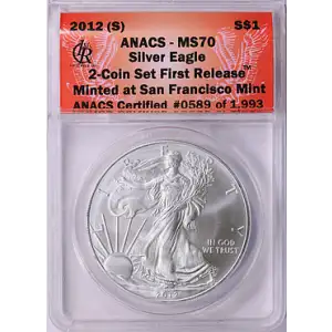 2012 (S)SILVER EAGLE MS70 ANACS
[B-8]