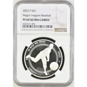 2022 P S$1 PF69UC Negro Leagues Baseball 100th Anniv. Privy Mark NGC
