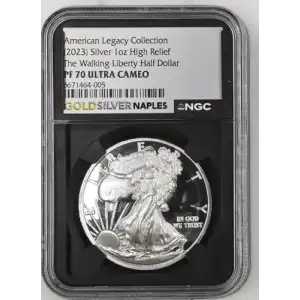 (2023) AR High Rel The Walking Liberty Half American Legacy Coll. 1oz PF 70 ULTRA CAMEO
