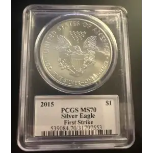 2015 $1 Silver Eagle First Strike Mercanti Signature