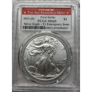2021-(S) $1 Silver Eagle - T1 Emergency Issue Struck at San Francisco First Strike