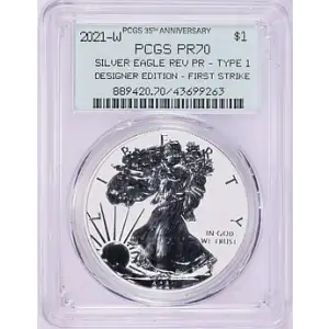 2021 - W - PCGS - PR70 - $1 Silver Eagle Reverse