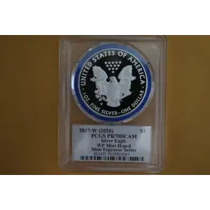 2017-W (2020) $1 Silver Eagle WP Mint Hoard Mint Engraver Series Mercanti Flag, DCAM