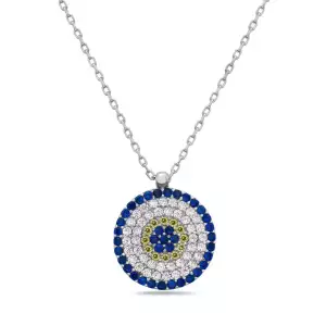  White beta evil eye necklace