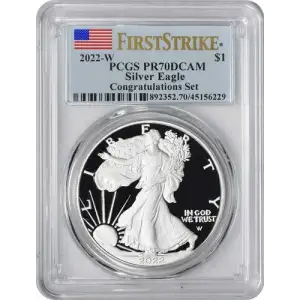 2022-W  $1 Silver Eagle Congratulations Set First Strike, DCAM