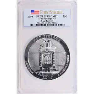 2010 25C Hot Springs NP 5 oz Silver - First Strike, DMPL